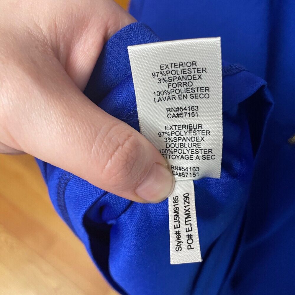 Eliza J Women's Blue Cutout Bi-stretch Flare Dress Sz 2 Zipper Formal Cocktail - Picture 9 of 10